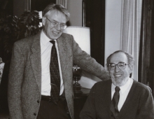 black and white portrait of David Porter ’58 and Charles Miller ’59
